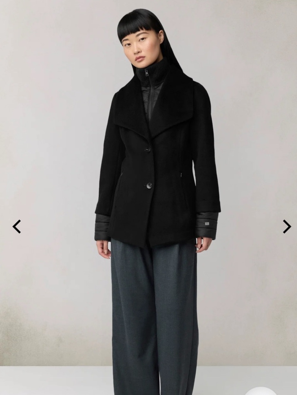 Soia & Kyo Frieda 3-in-1 Wool Mid Coat Single Breasted Black XS